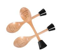 PRETYZOOM Lot de 3 Set de Set de Trophées Cuillère en Bois avec Base, Gravure Unique, pour Concours de Chili et Pâtisserie, Récompense Pratique
