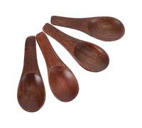 PRETYZOOM Lot de 4 Mini-cuillères en Bois Naturel Marron pour Pots à Épices Miel Sucre Sel, Cuillères à Dessert Polyvalentes Cuisine et Service