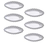 PRETYZOOM Lot de 6 Moules à Tartelettes en Alliage D’aluminium, Facile à Nettoyer, pour Pâtisserie Maison et Cuisson de Tartes aux Œufs, Argenté