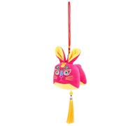 PRETYZOOM Mascotte Lapin en Peluche Rose Décorative Coton PP, Pendentif Lapin Facile à Suspendre pour Décoration Nouvel an Chinois et Ambiance Festive