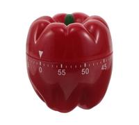 PRETYZOOM Minuteur Cuisine Mécanique en Plastique Rouge de Poivron Design Ergonomique et Compte à Manuel pour Cuisson et Pâtisserie