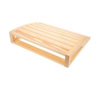 PRETYZOOM Oreiller de Sauna Appui-tête Ergonomique en Bois pour Spa | Soutien Cervical et Lombaire, Usage Vapeur et Bain, Accessoire Beige pour Espace Détente