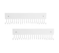 PRETYZOOM Organisateur Mural Rotatif à 180° pour Cravates et Ceintures en Métal Blanc, Support 2 Pièces pour Placard, Cintre Multifonction avec Crochets, Rangement Gain de Place