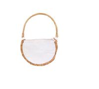 PRETYZOOM Panier De Fleurs Demi-Lune Fait Main Panier Suspendu Tressé Présentoir pour Décoration De Maison Et Jardin