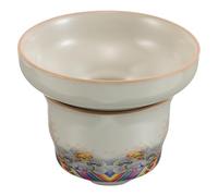 PRETYZOOM Passoire à Thé en Porcelaine Infuseur de Thé à Mailles Fines Céramique Base Bol Égouttoir et Usage घरेल