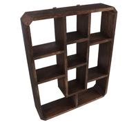 PRETYZOOM Petite Étagère à Casier Murale en Bois Marron, Style | Rangement à Compartiments Multiples, Installation Verticale ou Horizontale, pour Hall D'accueil, Objets et Tasses