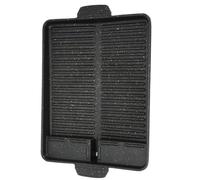 PRETYZOOM Plaque de Cuisson Noire Portable Antiadhésive en Alliage D'aluminium Encoché Anti-fuite D'huile Légère et Pratique, pour Barbecue Extérieur, Camping et Usage Ménager