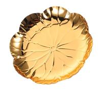 PRETYZOOM Plateau Décoratif Vintage Forme Lotus Dorée Plateau de Service pour Apéritifs et Desserts Mini Assiette pour Gâteaux pour Fêtes et Anniversaires