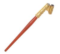 PRETYZOOM Porte-plume Oblique en Alliage de Fer et Bois Couleur Or, Style Rétro Confortable pour Calligraphie et Écriture sans Fatigue des Mains, pour Amateurs et Calligraphes