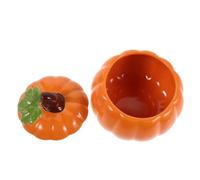 PRETYZOOM Pot à Bonbons en Céramique de Citrouille Orange avec Couvercle, Stockage Polyvalent et Étanchéité pour Décoration d'automne et Thanksgiving