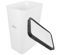 PRETYZOOM Poubelle Cuisine Blanche 10l avec Couvercle à Pression en Pp, Design Simple et Base Solide, pour Bureau ou Salle de Bain