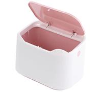 PRETYZOOM Poubelle de Bureau Compacte Couvercle à Pression en Abs, Mini Seau de Salon Anti-odeur pour Chambre ou Toilettes, Rangement Multifonction