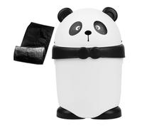 PRETYZOOM Poubelle Panda en PP avec Couvercle à Rabat pour Maison | Usage Polyvalent, Style Mignon, Facile à Nettoyer, Cuisine et Décoration Intérieure