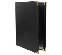 PRETYZOOM Protège Menu en Pvc Transparent Noir, Couverture de Menu Portable et Facile à Nettoyer, Classeur Recette la Cuisine pour Utilisation Cuisine Professionnelle