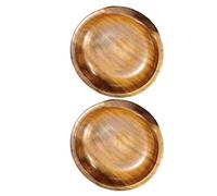PRETYZOOM Repose-cuillère la Cuisine en Bois Rond, Lot de 2 Pièces, Antidérapant, Style Rustique, pour Comptoir et Repas à Table