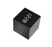 PRETYZOOM Réveil Numérique LED Créatif sans Batterie Affichage Électronique, Horloge de Bureau en MDF et PVC Noir au Design Carré Simple pour Salon ou Bureau