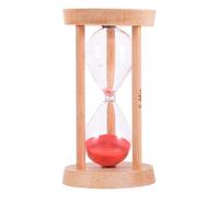 PRETYZOOM Sablier Rond en Bois Rouge 5 pour Minuterie Cuisine et Gestion du Temps, pour Garçon et Filles et Activités en Classe