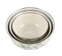 PRETYZOOM Set de 3 Bols en Émail Vintage avec Couvercles Hermétiques, Bol Cuisine Épais et Solide pour Préparation et Conservation des Aliments