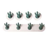 PRETYZOOM Sets de Crochets Adhésifs Décoration Moderne Maison de Cactus Lot de 2 en Résine et Acier Inoxydable, Support Mural sans Poinçon pour Clés et Écharpes