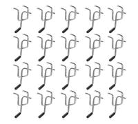 PRETYZOOM Sets de Crochets Robustes Espacement 2,5 Cm, pour Affichage en Magasin ou Sous-sol Lot de 20 avec Capuchons en Caoutchouc, Antirouille pour Panneau Perforé en Fer