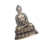 PRETYZOOM Statue de Bouddha en Laiton Rétro Délicate pour Décoration de Temple ou Présent, Figurine Artisanale Simple et Unique Couleur Or
