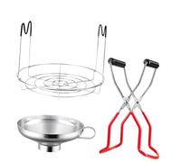 PRETYZOOM Support Bocaux Acier Inoxydable 3 PièCes Ensemble Entonnoir INOX Long Manche Pinces Levage Bocaux Cuisson Vapeur Cuisine