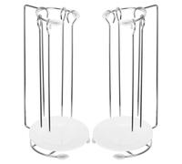 PRETYZOOM Support Brochette en Acier Inoxydable Plateau Égouttoir Portable, Cintre Pratique pour Barbecue en Extérieur, Lot de 2 Sets de Sets de Pièces