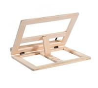 PRETYZOOM Support de Lecture en Bois Angle et Hauteur Réglables, Pupitre Multifonction pour Livres et Magazines, pour Canapé ou Lit