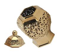 PRETYZOOM Vase Style Européen Simple et Élégant en Céramique Or Design Hexagonal Creux Décoratif Solide Odeur pour Décoration de Maison ou Fête