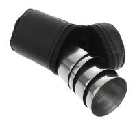 PRETYZOOM Verre à Digestif avec Étui en Cuir Noir Portable en Acier Inoxydable 30ml Lot de 4 Gobelets Empilables pour Voyage et Randonnée