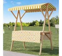 PreuepltrMa Stand de marché pliable avec auvent | Barre de vente d'extérieur avec housse et nappe, carton pliable pour le marché des agriculteurs pop-up
