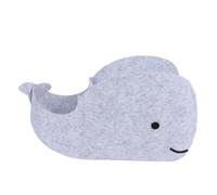 Prevessel Poubelle de Rangement en Feutre en Forme de Baleine, Panier en Tissu Pliable, Mignon, Dessin animé, pour Livres de Jouets, Rangement Spacieux pour Chambre D'enfant (Gris)