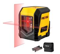 PREXISO Niveau Laser Croisé 15 m, Mode Auto-Nivelant | Indicateur LED, Niveau Laser Horizontal et Vertical, Outil de Nivellement avec Piles pour Accrocher des Cadres