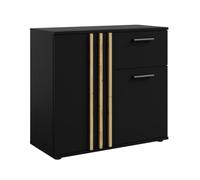 PRICE FACTORY Commode Varia - 2 Portes et 1 tiroir - Design Moderne Coloris Noir et chêne Artisan