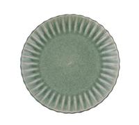 Price & Kensington Harvest Harmony Assiette plate en grès Vert 27 cm | Assiette plate en grès de 27 cm avec motif festonné en relief, vernis vert réactif et extérieur mat contrasté