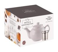 Price & Kensington Théière anglaise avec infuseur pour 6 tasses, en faïence de qualité supérieure, avec vernis brillant, passe au micro-ondes et au lave-vaisselle, style vintage