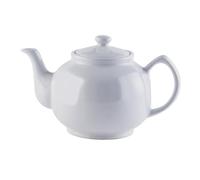 Price & Kensington Théière anglaise pour 10 tasses, en faïence de qualité supérieure, avec vernis brillant, blanche, passe au micro-ondes et au lave-vaisselle, théière vintage