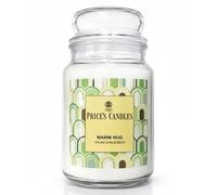 Price's Candles Warm Hug Bougie parfumée en Verre Grande 560 g, durée jusqu'à 130 heures, bergamote vanille et mousses, parfum boisé et épicé, verre avec couvercle