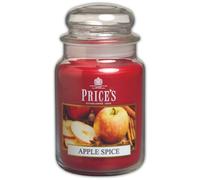 Price's - Grande bougie en pot aux épices pomme - Parfum doux, délicieux et de qualité - Parfum longue durée - Jusqu'à 150 heures de combustion