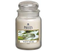 Price's - Grande bougie en pot Musc blanc - Parfum doux, délicieux et de qualité - Parfum longue durée - Jusqu'à 150 heures de combustion