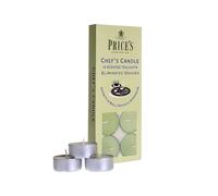 Price's - Lot de 10 bougies chauffe-plat Chef's Tealights - Élimination des odeurs - Fabriquées avec des extraits de basilic, patchouli et géranium - Parfum propre, frais et de qualité - Parfum longue