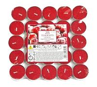Price's Petali Lot de 25 bougies chauffe-plat parfumées de 4 heures de combustion - Disponibles en plusieurs parfums (cerise givrée)