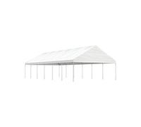 Prieel met dak 13,38x5,88x3,75 m polyetheen wit3155522