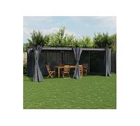 vidaXL Pavillon avec rideaux 6x3 m acier anthracite