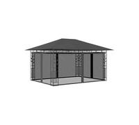 Prieel met klamboe 180 g/mÂ² 4x3x2,73 m antraciet47973