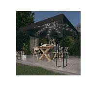 Prieel met LED-lichtslinger 3x3 m antracietkleurig3070322