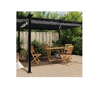 vidaXL Pavillon de jardin avec toit extensible anthracite 3x6 m aluminium