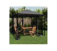vidaXL Pavillon 2,93x2,93 m Acier Anthracite avec parois en filet