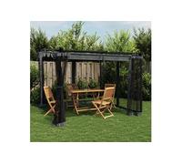 vidaXL Pavillon avec parois en filet Anthracite 3x3 m acier