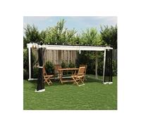 vidaXL Pavillon avec murs en filet 4x3 m Acier Crème